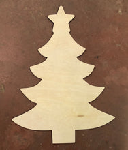 Load image into Gallery viewer, 19" Christmas Tree With Star Top Door Hanger Wood Cutout