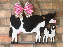 Load image into Gallery viewer, 22" Cow and Calf Door Hanger Wood Craft Blank