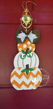 Load image into Gallery viewer, 19” Reversible Snowman/Stacked Pumpkins Door Hanger Wood Craft Blank