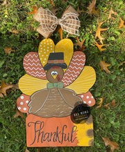 Load image into Gallery viewer, 19" Turkey with Sign Door Hanger Wood Cutout