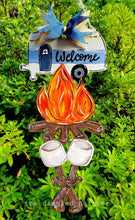 Load image into Gallery viewer, 22” Happy Camper Tri Piece Door Hanger Wood Craft Blank