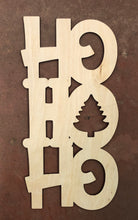 Load image into Gallery viewer, 21" Hohoho with Tree Center Christmas Door Hanger Wood Cutout
