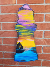Load image into Gallery viewer, 22" x 10" Lighthouse Door Hanger Wood Craft Blank