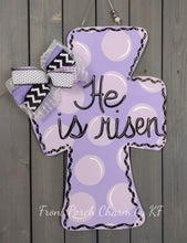 Load image into Gallery viewer, 11” Whimsical Cross Door Hanger Wood Craft Blank