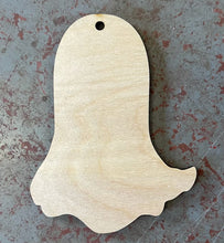 Load image into Gallery viewer, 5" Halloween Ghost Bucket Tag Wood Cutout