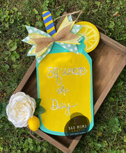 Load image into Gallery viewer, 18” x 9.5" Mason Jar With Straw Door Hanger Wood Craft Blank