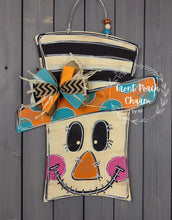 Load image into Gallery viewer, 19" x 15" Whimsical Snowman/Scarecrow Door Hanger Wood Cutout