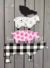 Load image into Gallery viewer, 20" x 15" Stacked Farm Animals Door Hanger Wood Craft Blank