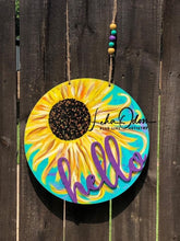Load image into Gallery viewer, 15" Circle And Hello Set Layered Door Hanger Wood Round Craft Blank