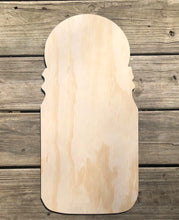 Load image into Gallery viewer, 19" Mason Jar with Circle for Flowers Door Hanger Wood Craft Blank